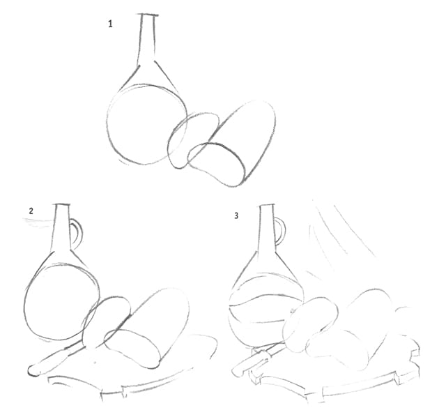 Как нарисовать бутылку поэтапно