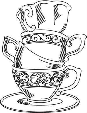 бесплатно раскраска чайная чашка