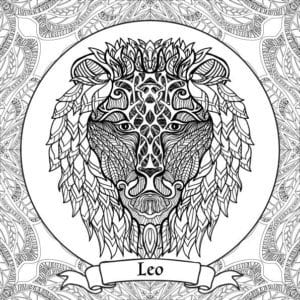 раскраска знак зодиака Лев 6