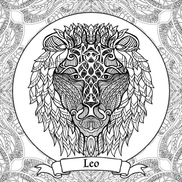 раскраска знак зодиака Лев 6