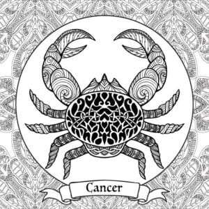 раскраска знак зодиака Рак 7