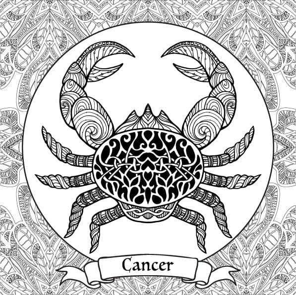 раскраска знак зодиака Рак 7