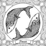 раскраска знак зодиака Рыбы 7