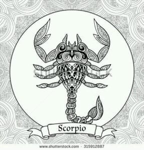 раскраска знак зодиака Скорпион 6
