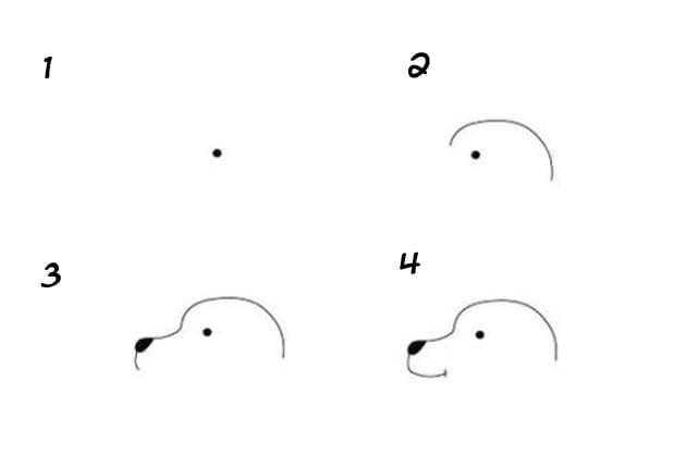 Как рисовать собаку цифрами
