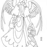 раскраски ангелов с крыльями красивые