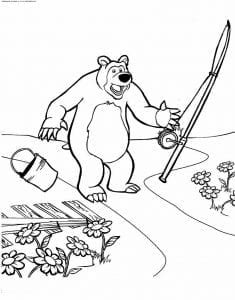 маша и медведь картинки из мультфильма раскраска