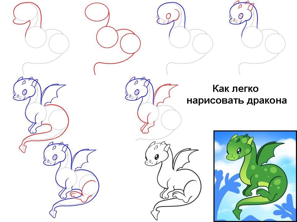 как легко нарисовать дракона