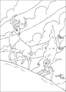 Раскраска Бэмби и князь леса