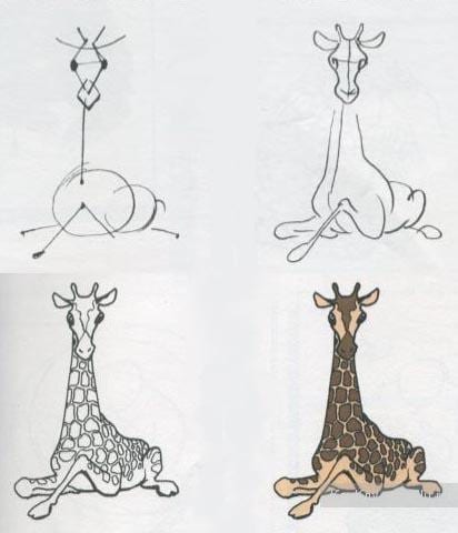 как легко нарисовать жирафа