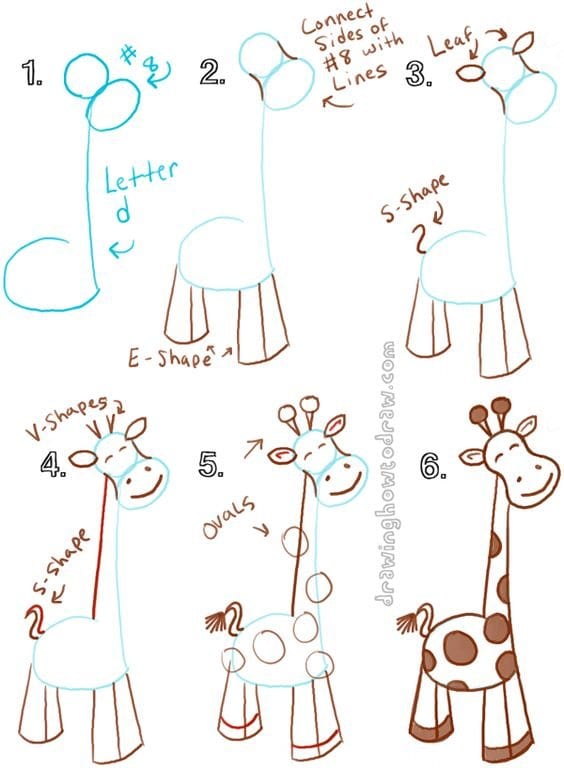 как нарисовать жирафа для детей