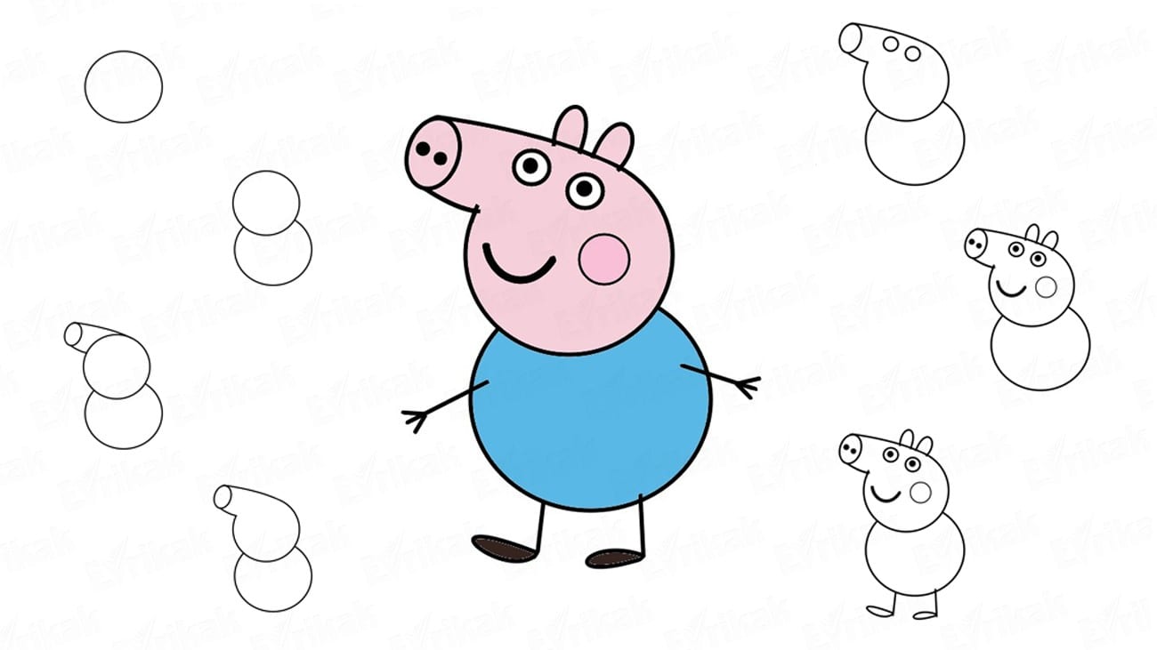 как нарисовать свинку пеппа