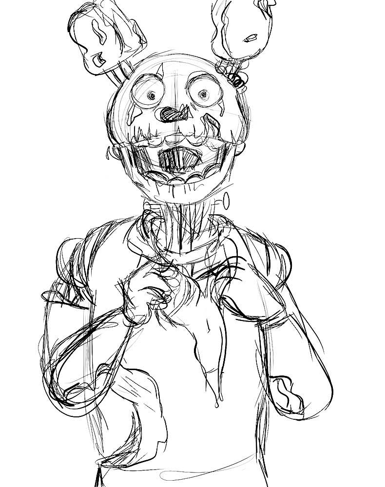 Springtrap рисунок карандашом