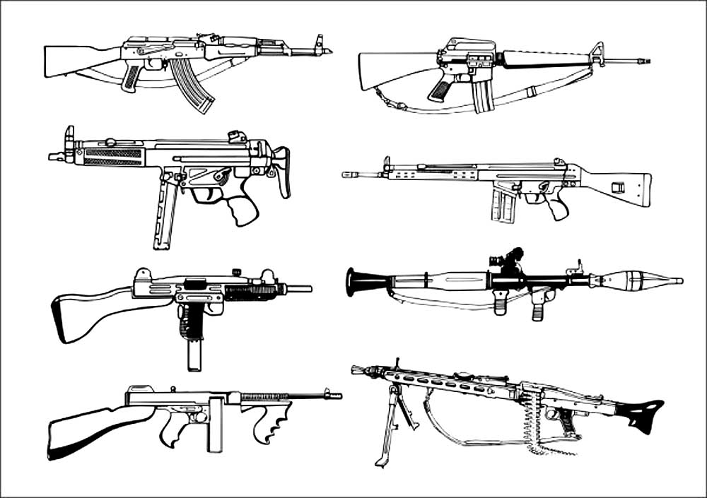 Военный пистолет рисунок