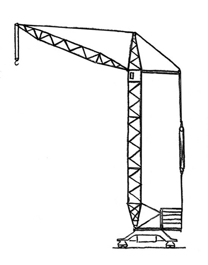 Как нарисовать подъемный кран карандашом - 87 фото