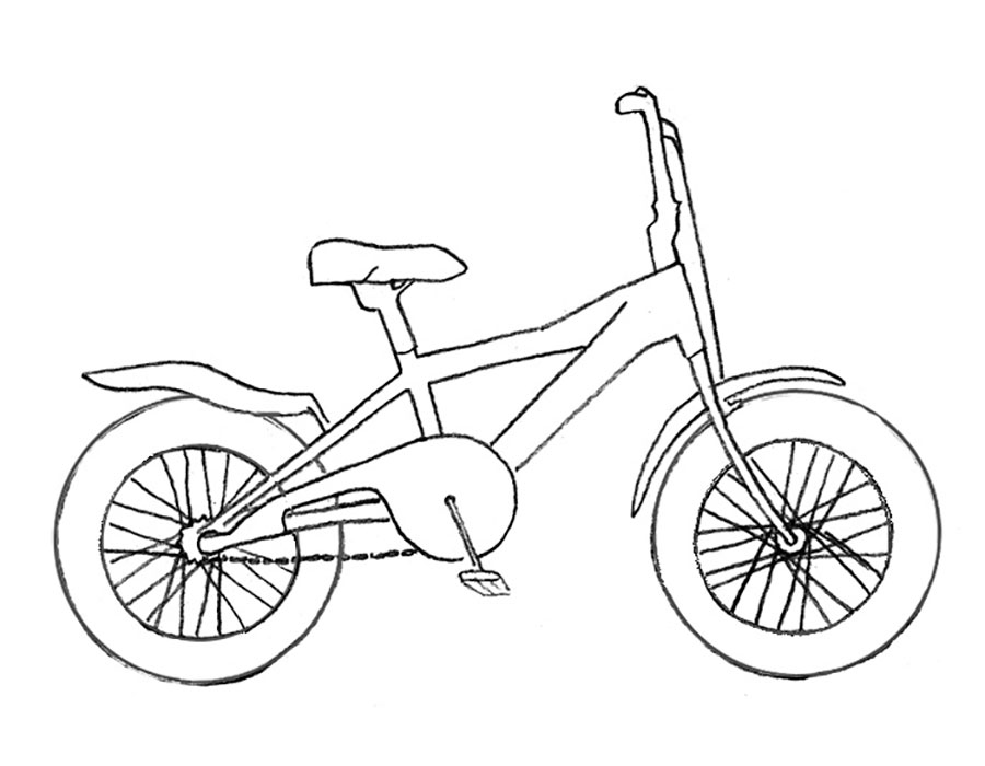 Велосипед картинки раскраски (25)