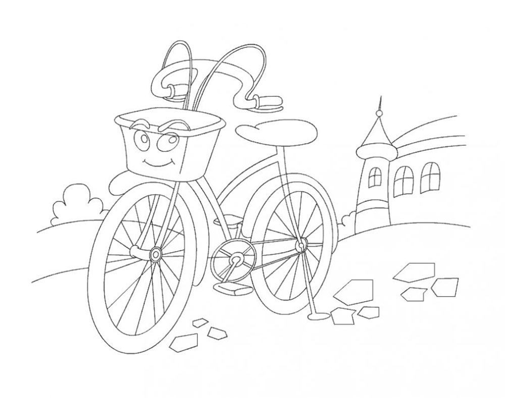 Велосипед картинки раскраски (31)