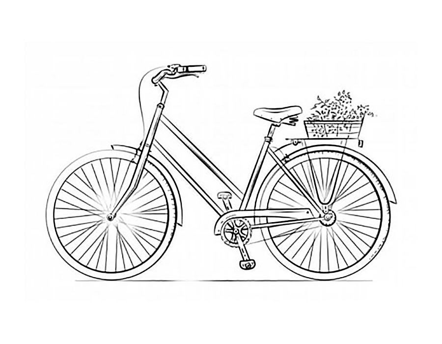 Велосипед картинки раскраски (34)