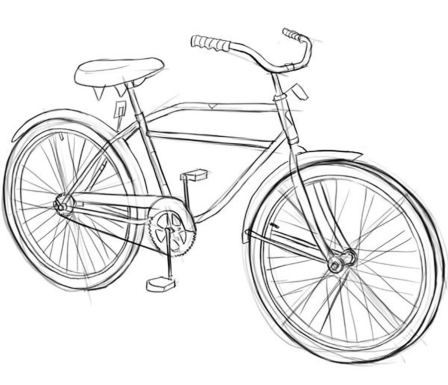 Велосипед картинки раскраски (69)