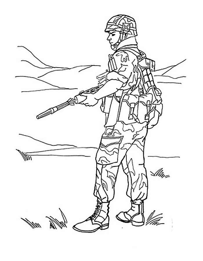 Военные солдаты картинки раскраски (4)