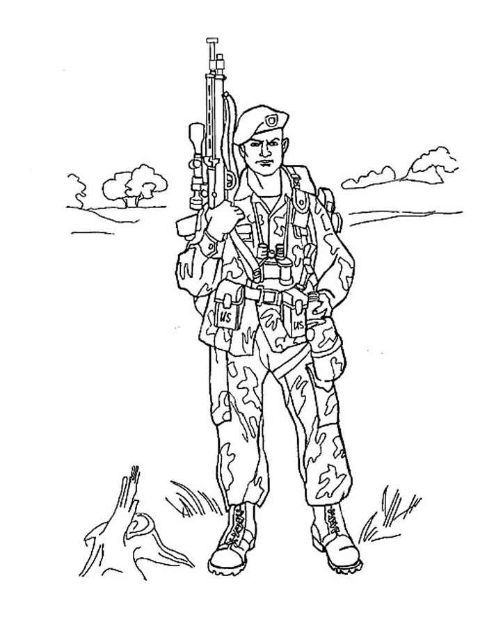 Военные солдаты картинки раскраски (5)
