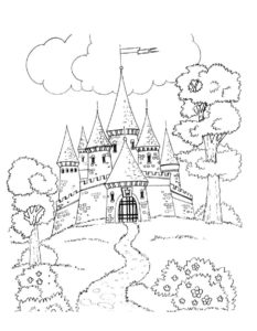 Замок картинки раскраски (10)