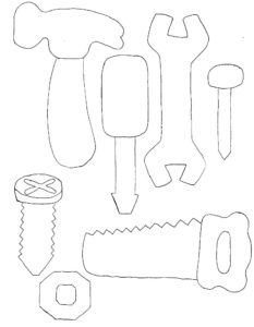 Инструменты молоток картинки раскраски (19)