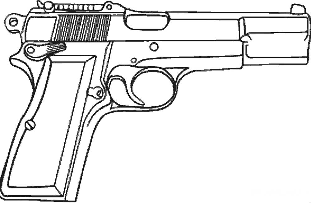 Пистолет картинки раскраски (1)