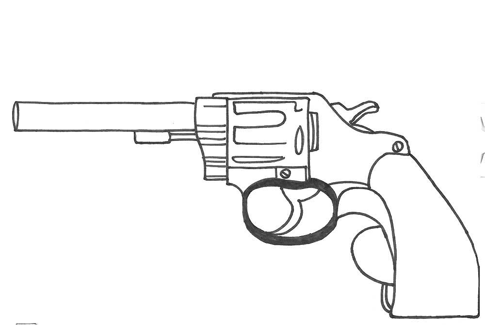 Пистолет картинки раскраски (10)