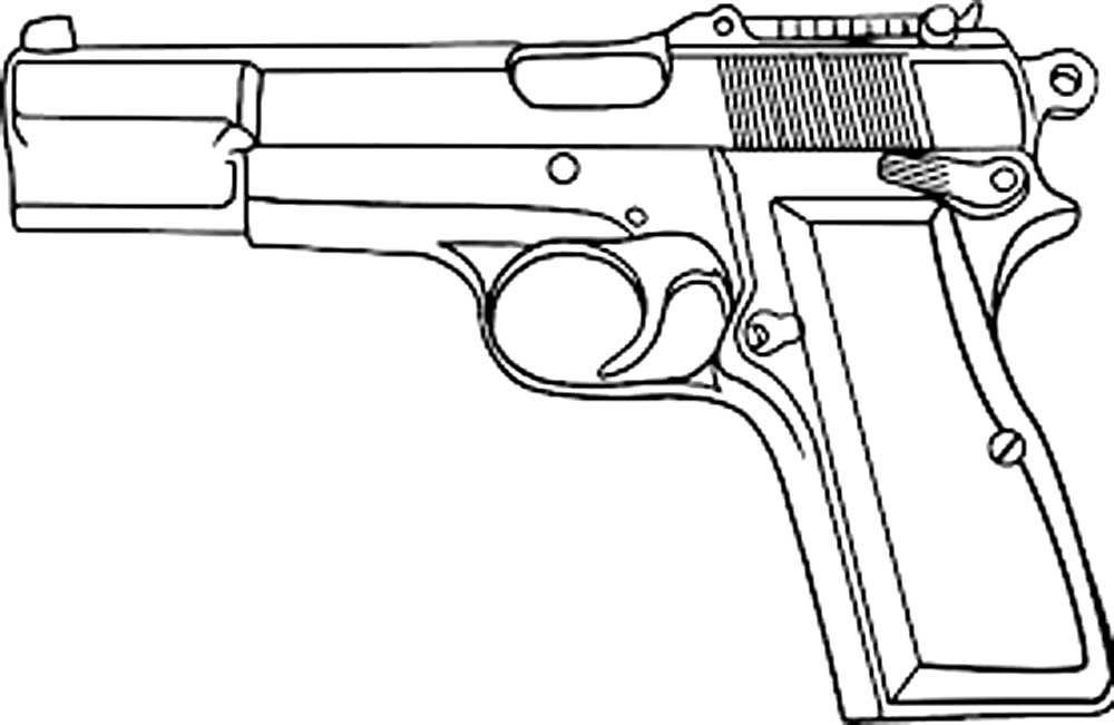Пистолет картинки раскраски (23)