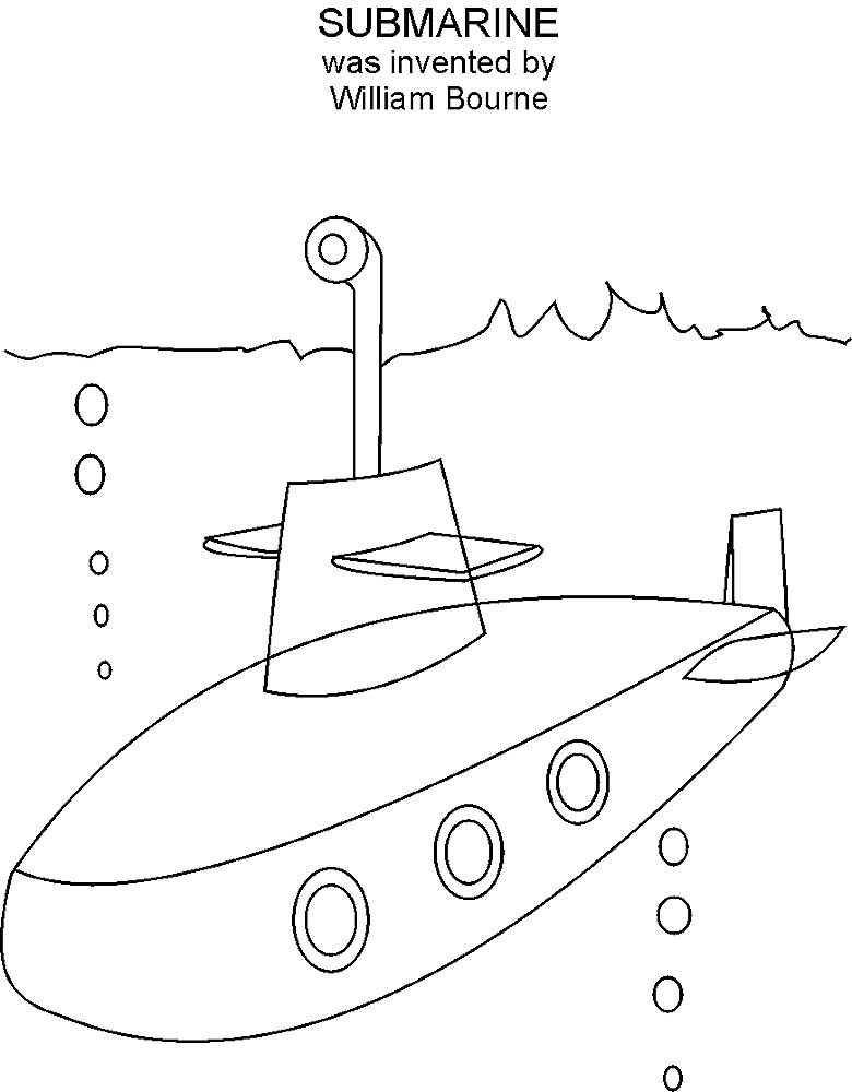 Подводная лодка картинки раскраски (10)