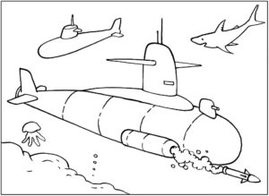 Подводная лодка картинки раскраски (17)