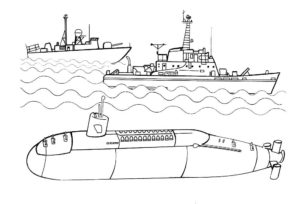 Подводная лодка картинки раскраски (36)