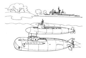 Подводная лодка картинки раскраски (39)