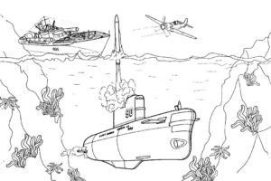 Подводная лодка картинки раскраски (41)
