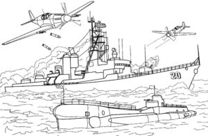 Подводная лодка картинки раскраски (6)