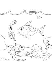 Рыбалка картинки раскраски (31)