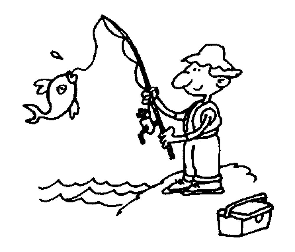 Рыбалка картинки раскраски (64)
