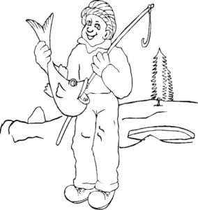 Рыбалка картинки раскраски (9)