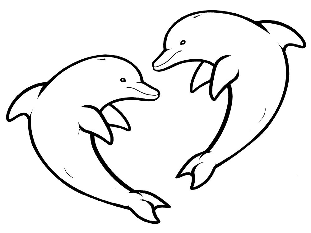 Дельфин картинки раскраски (15) .