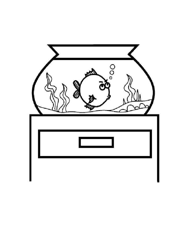 Аквариум с рыбками картинки раскраски (1)