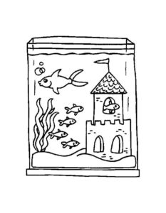 Аквариум с рыбками картинки раскраски (2)