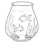 Аквариум с рыбками картинки раскраски (4)