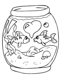 Аквариум с рыбками картинки раскраски (5)