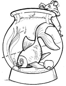 Аквариум с рыбками картинки раскраски (6)
