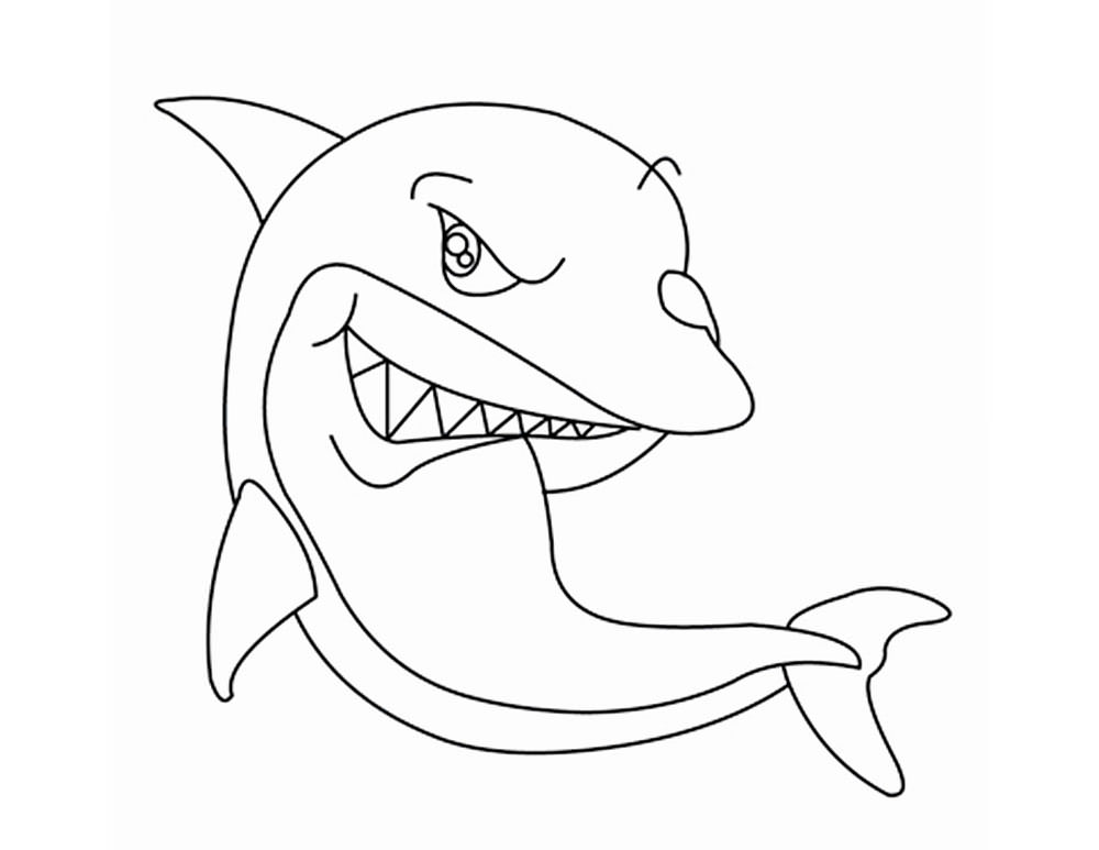 Акула картинки раскраски (21)