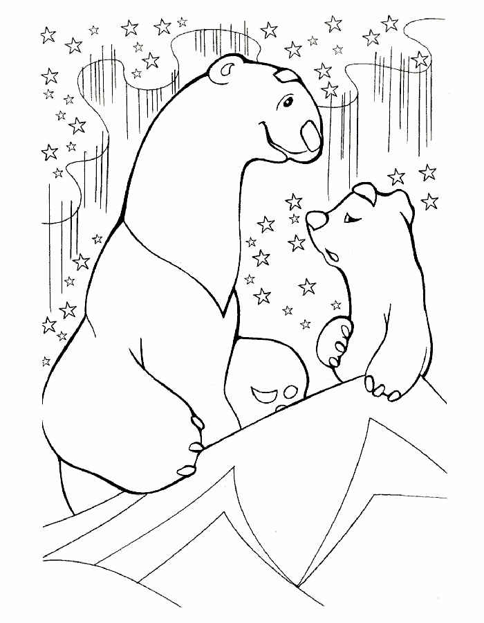 Белый медведь картинки раскраски (5)