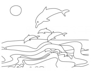 Дельфин картинки раскраски (13)