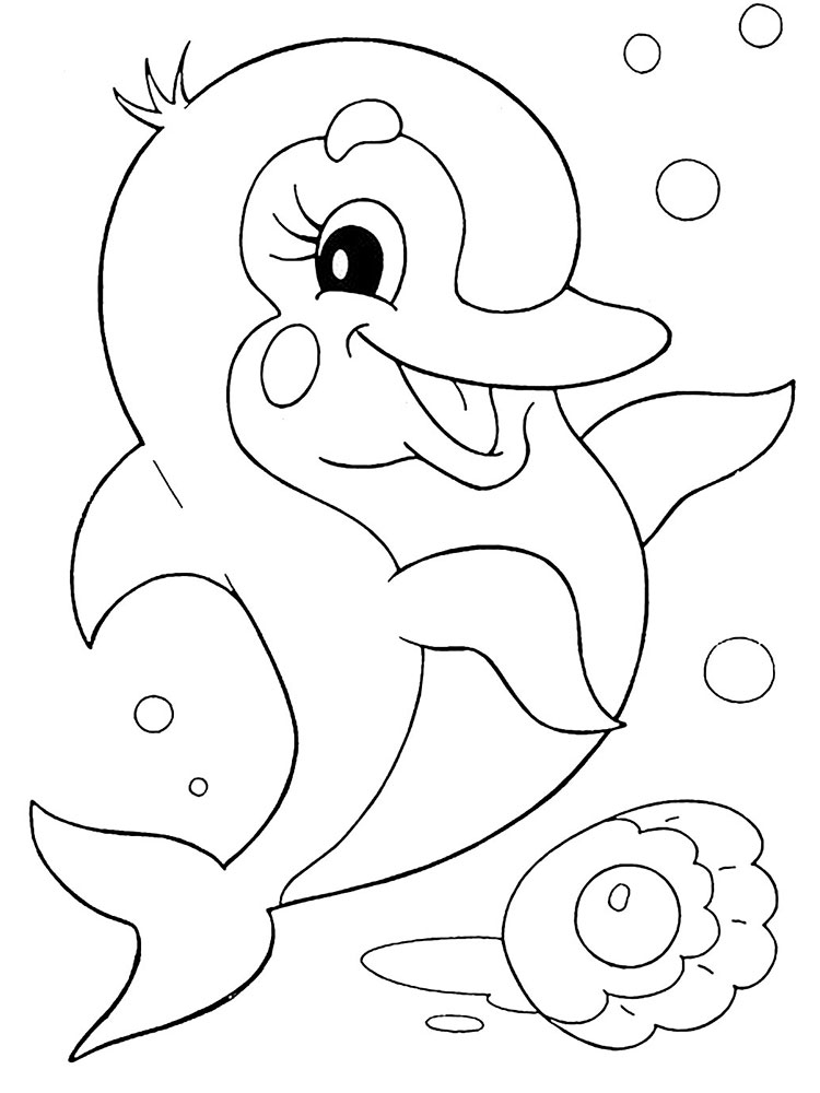 Дельфин картинки раскраски (4)