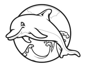 Дельфин картинки раскраски (8)